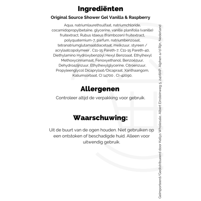 Original Source Shower Gel Vanilla & Raspberry 6x250ml