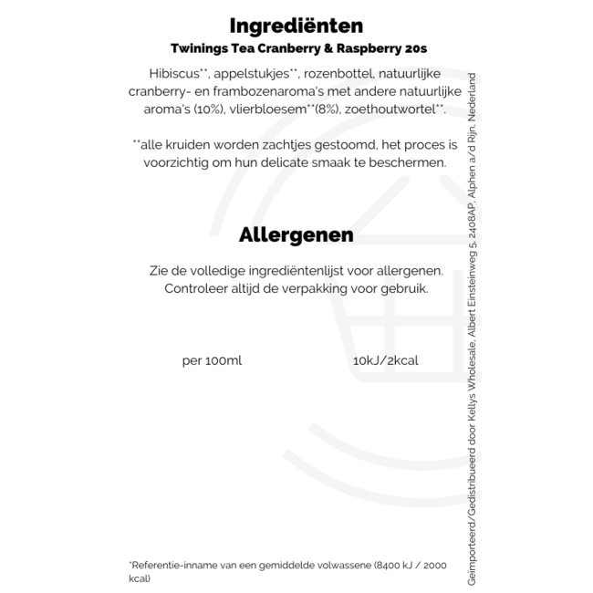 Twinings Infusions Cranberry & Raspberry 4x20s