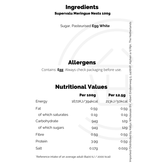 Supervalu Meringue Nests 9x100g