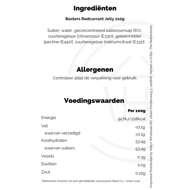 Baxters Redcurrant Jelly 6x210g