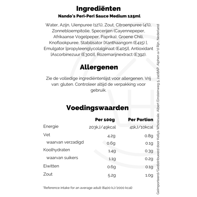 Nandos Peri Peri Sauce Medium 6x125g