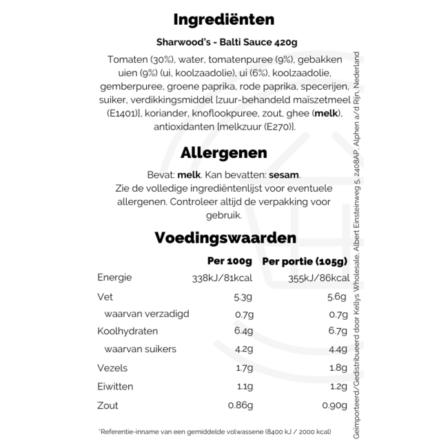 Sharwood's Balti Sauce 6x420g