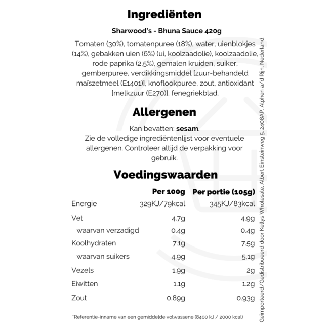 Sharwood's Bhuna Sauce 6x420g