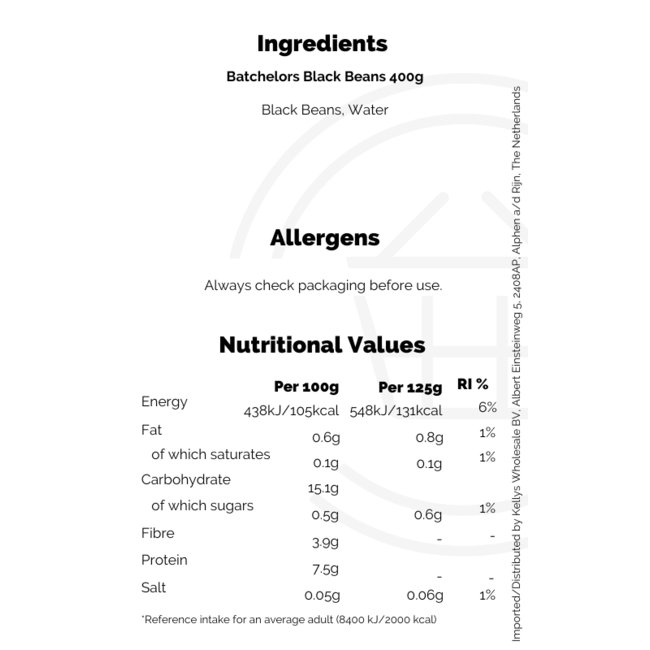 Batchelors Black Beans 12x400g