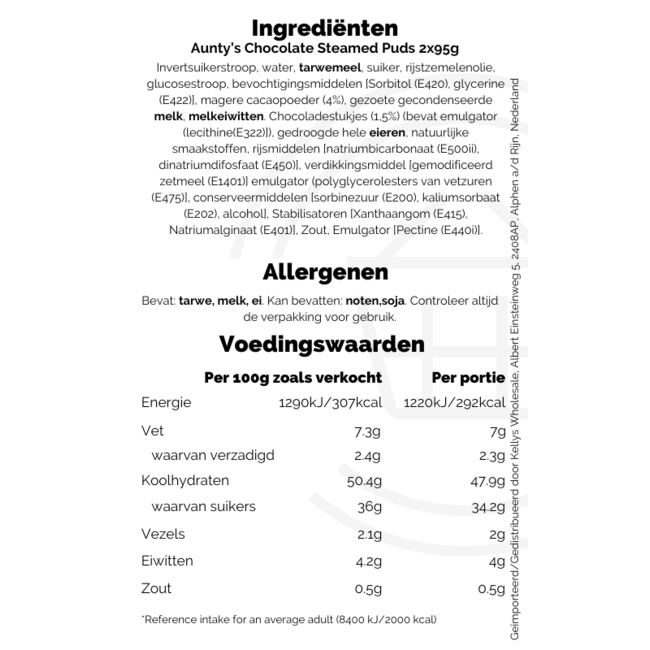 Chocolate Fudge  Steamed  Pudding 6x2x95g
