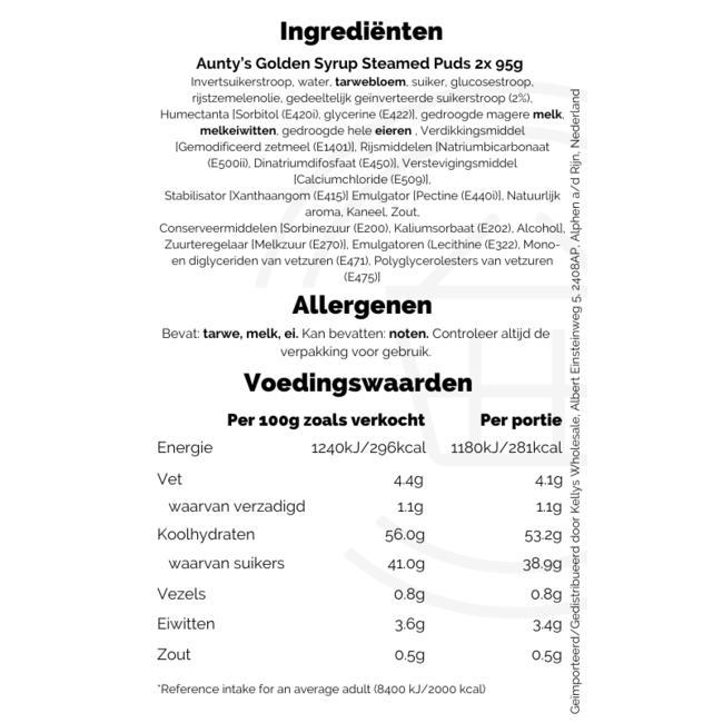 Golden Syrup Steamed Puddings 6x2x95g