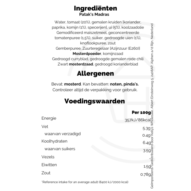 Patak's Madras 6x450g