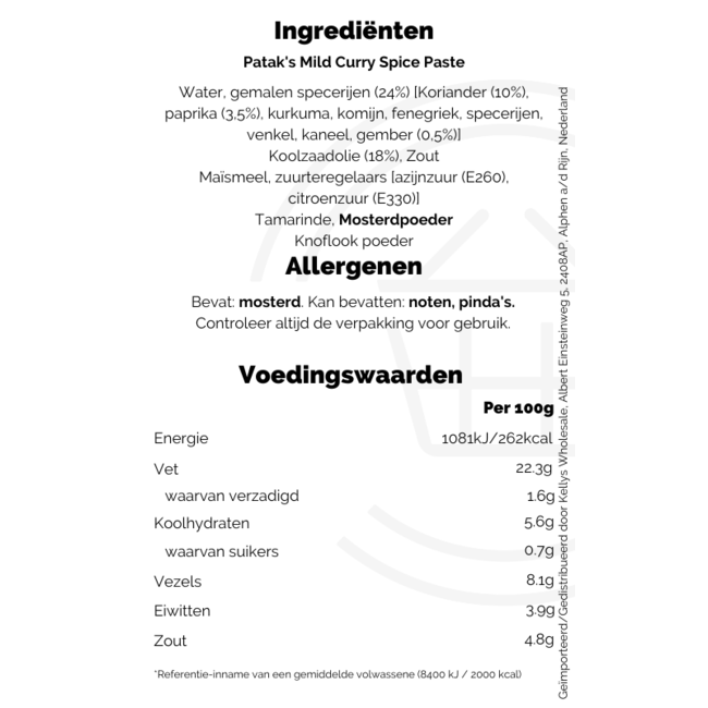 Patak's Mild Curry Paste 6x283g