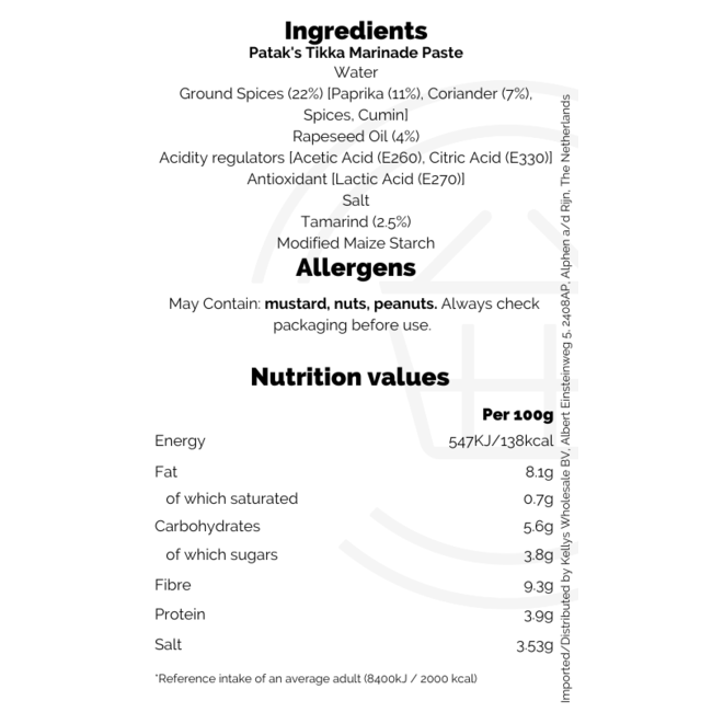 Patak's Tikka Marinade Paste 6x300g