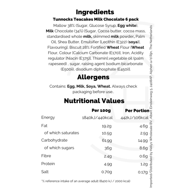 Tunnocks Tea Cakes 12x6pk