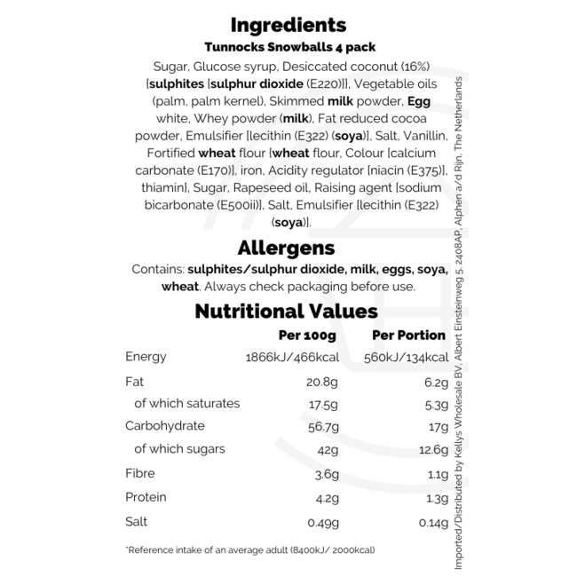 Tunnock's Snowballs 12x4pk