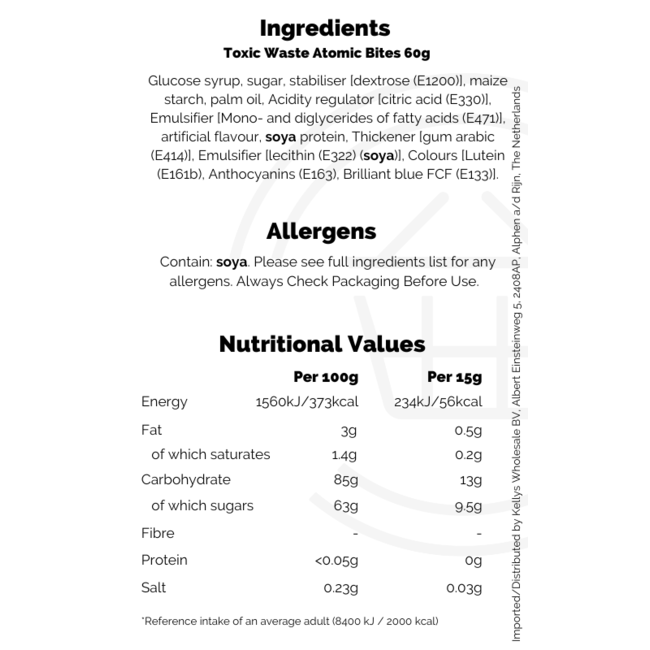 Toxic Waste Atomic Bites 12x60g (BBD 30-07-2026)