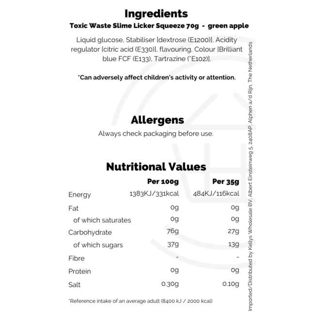 Toxic Waste Slime Licker Squeeze 12x70g