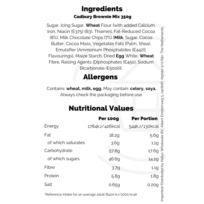 Cadbury Chocolate Brownie Mix 5x350g