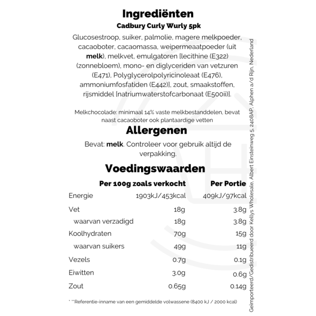 Cadbury Curlywurly 5pk 28x5pk