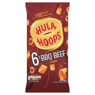 Hula Hoops Hula Hoops BBQ Beef 6pk 30x24g THT: 08-06-2024