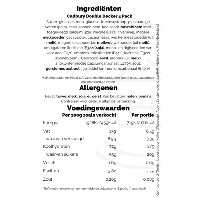 Cadbury Double Decker 4pk 8x149g