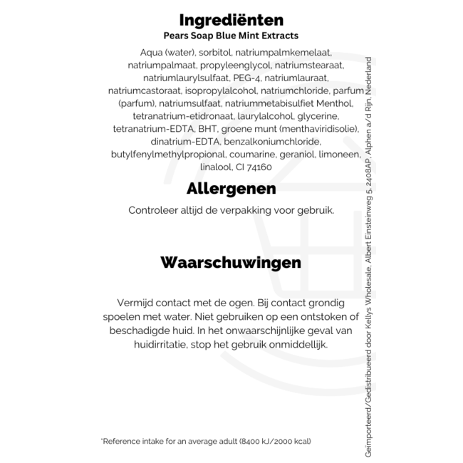 Pears Soap Blue Mint Extracts 12x125g