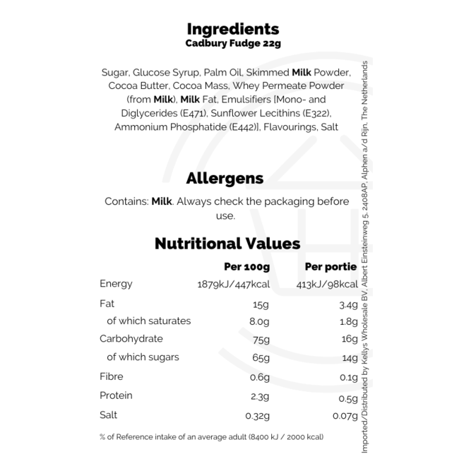 Cadbury Fudge 60x22g