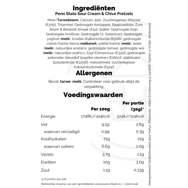 Penn State Pretzels Sour Cream & Chive 8x175g