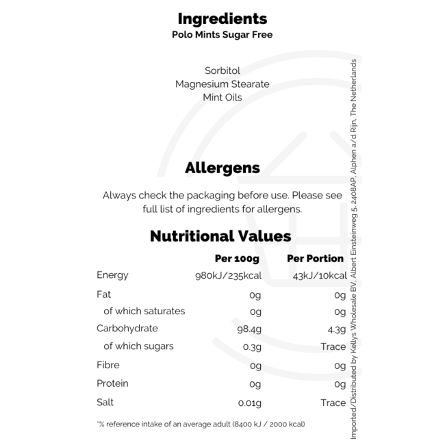 Polo Mint Sugar Free 32x33.4g