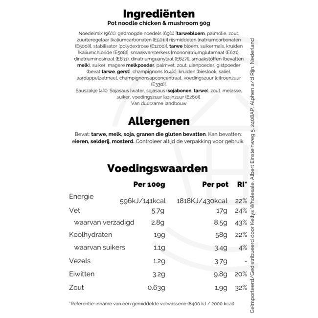 Pot Noodle Chicken & Mushroom 12x90g