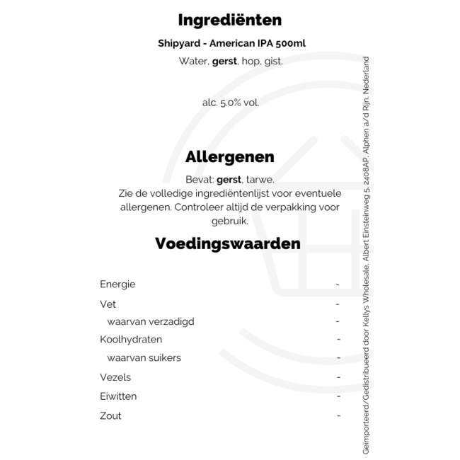 Shipyard American IPA Abv 5% 8x500ml