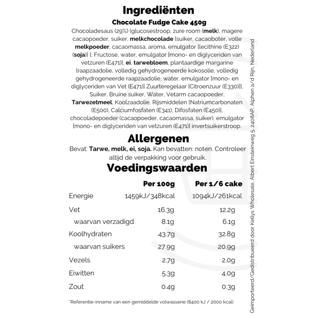 Iceland Chocolate Fudge Cake 6x450g