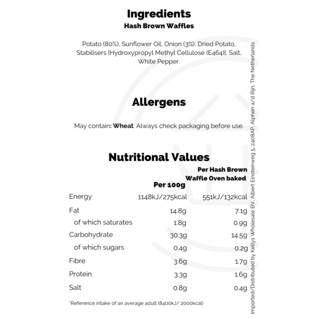 Iceland Hash Brown Waffles 12x504g