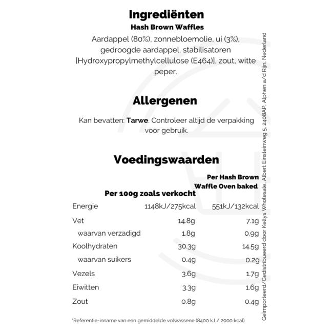 Iceland Hash Brown Waffles 12x504g