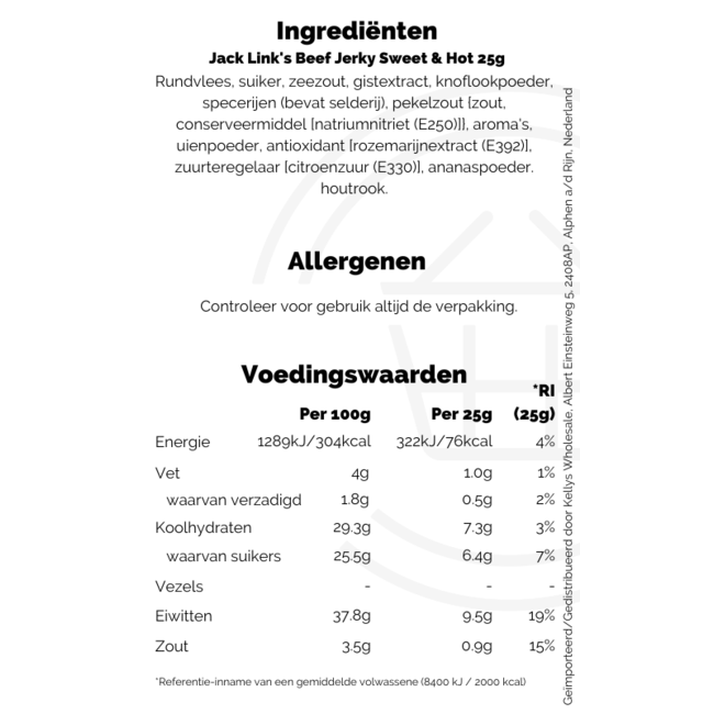 Jack Link's Beef Jerky Sweet & Hot 12x25g