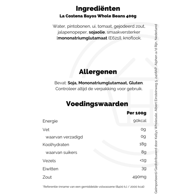 La Costena Whole Pinto Beans 12x400g