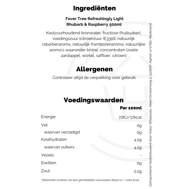 Fever -Tree Light Rhubarb & Raspberry 8x500ml