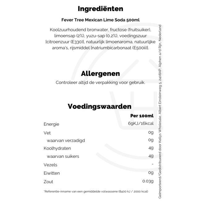 Fever-Tree Mexican Lime Soda 8x500ml