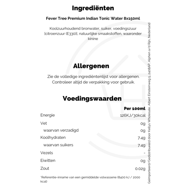 Fever-Tree Premium Indian Tonic Water 3x8x150ml