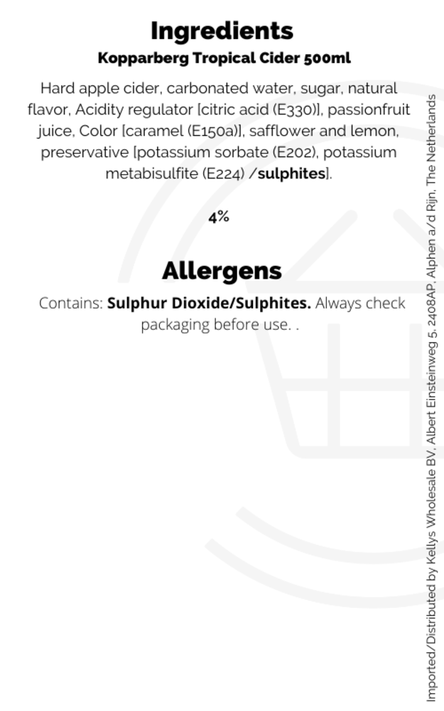 Kopparberg Tropical Mixed Fruit 15x500ml Kellys Wholesale & Distribution