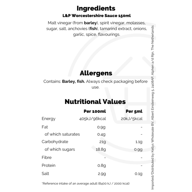 L&P Worcestershire Sauce 12x150ml