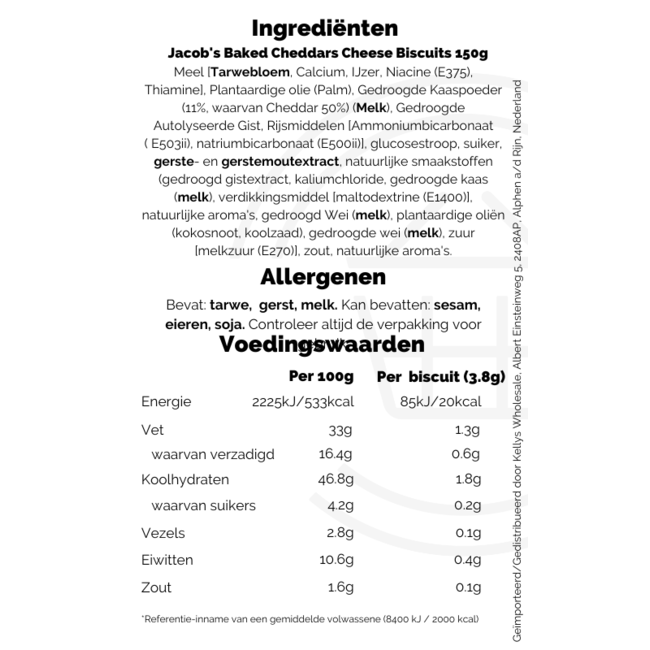 Jacobs Cheddars Roll 12x150g