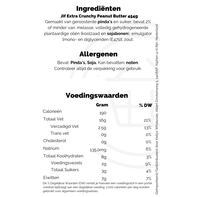 JIF Crunchy Peanut Butter 12x454g