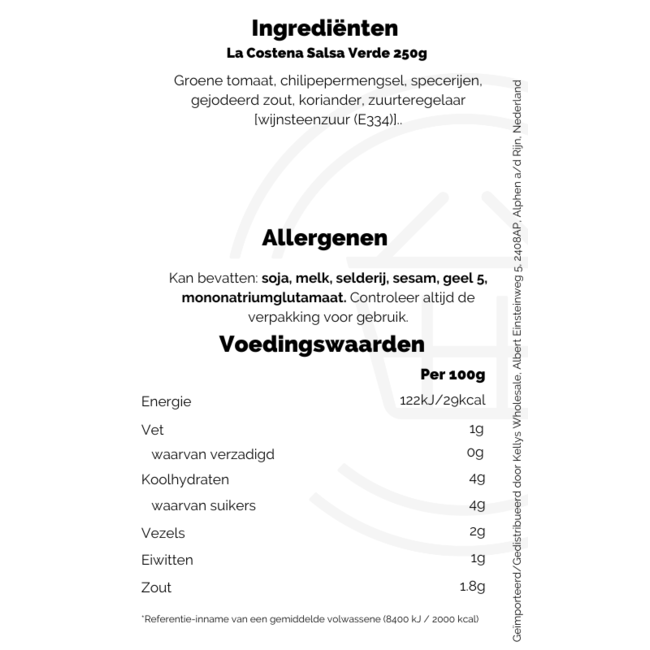 La Costena Salsa Verde 20x250g