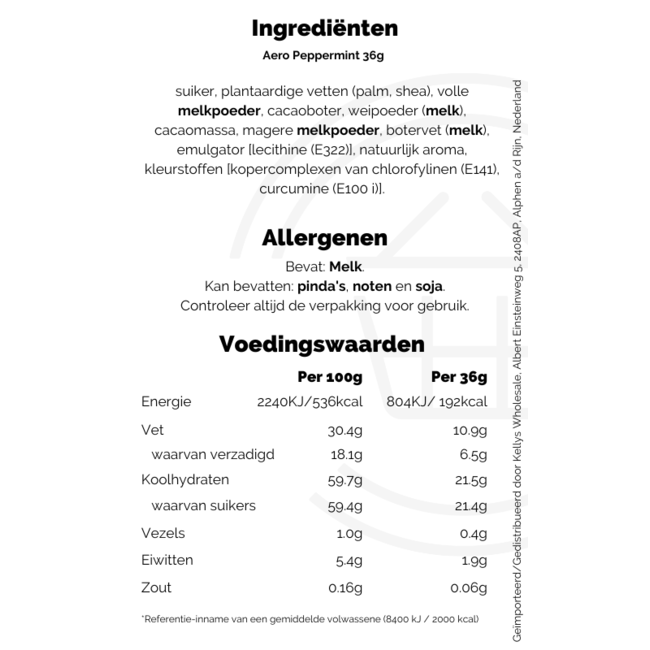 Aero Peppermint Bar 24x36g