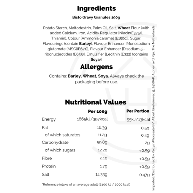 Bisto Beef Gravy Granules 12x190g