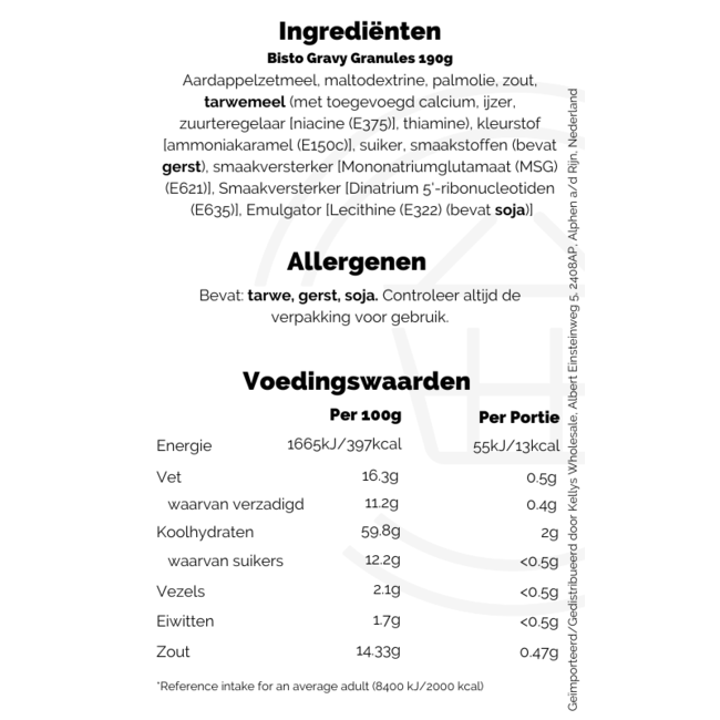 Bisto Beef Gravy Granules 12x190g