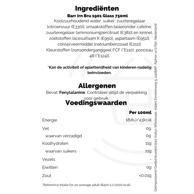 Irn Bru 1901 Glass 12x750ml