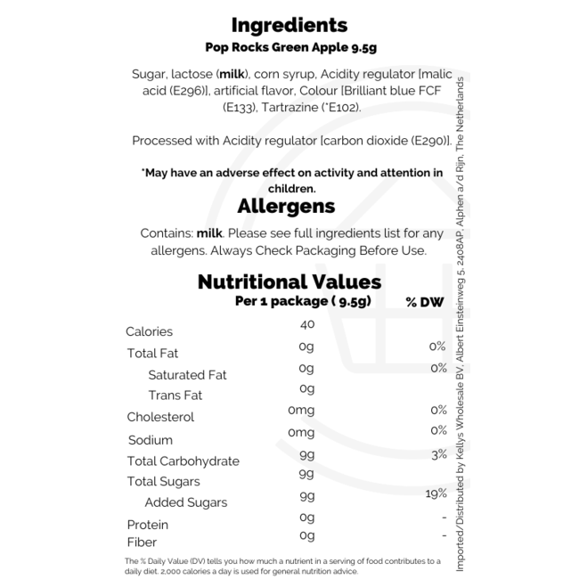 Pop Rocks Green Apple 24pc