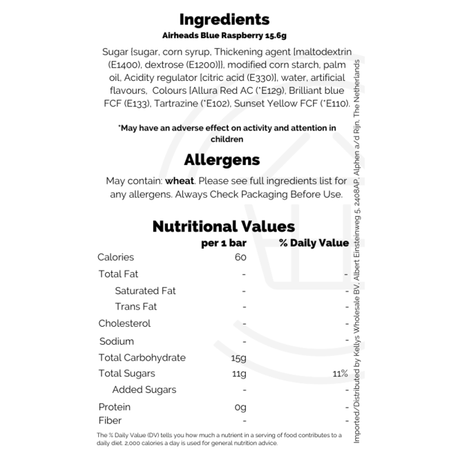 Airheads Blue Raspberry 36x15g