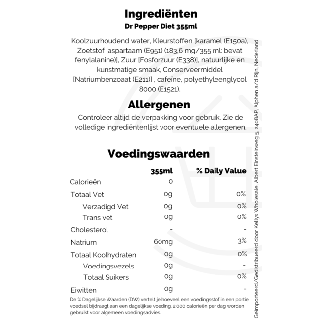 Dr Pepper Diet 12x355ml