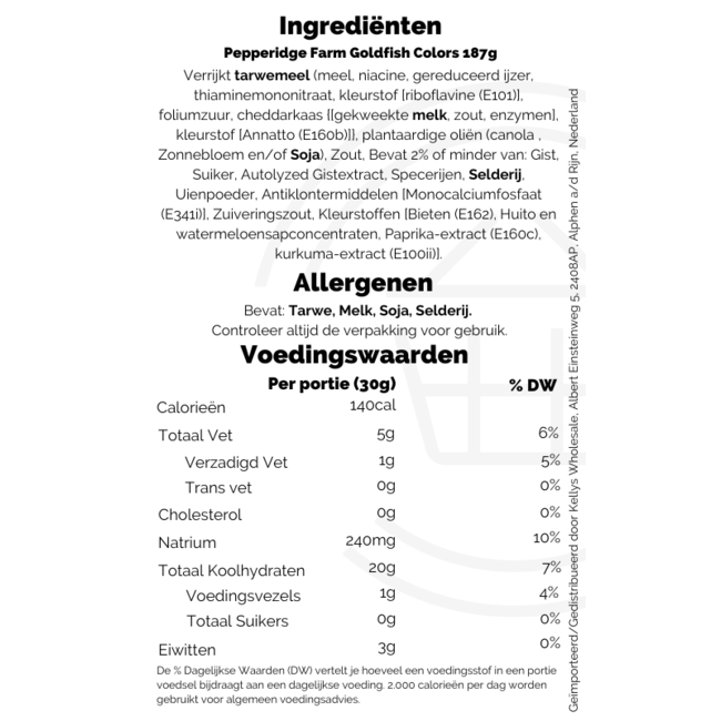 Goldfish Colours Crackers 24x187g