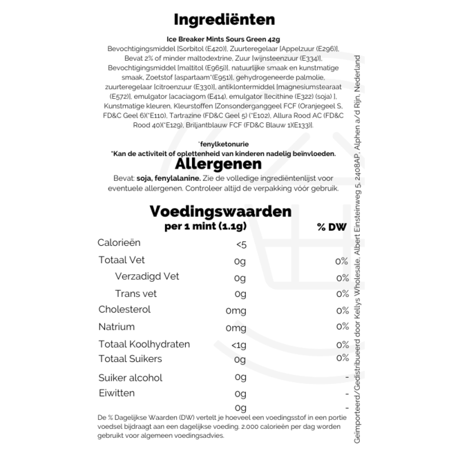 Ice Breaker Mints Sours Green 8x42g