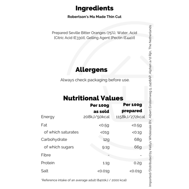 Robertson's Ma Made Thin Cut 6x850g